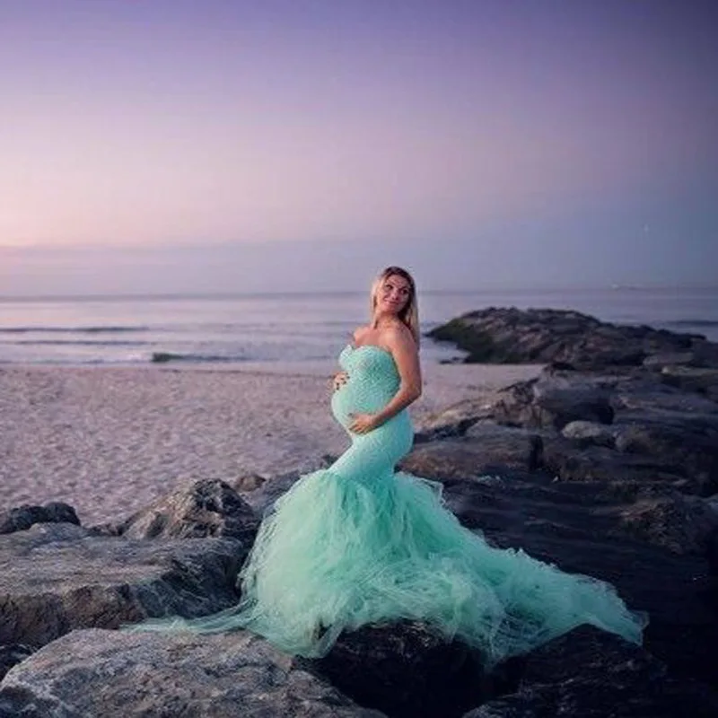 
Women Fashion Pregnant Women Chic Vogue Sequins Patchwork Casual Floor Length Loose Chiffon Maternity Dress 