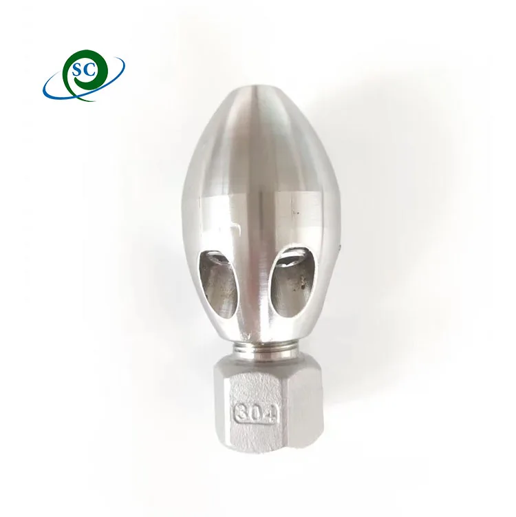 SS high pressure water pipe cleaning  nozzle ceramic core tip 1front 6  Rear for sewer cleaning