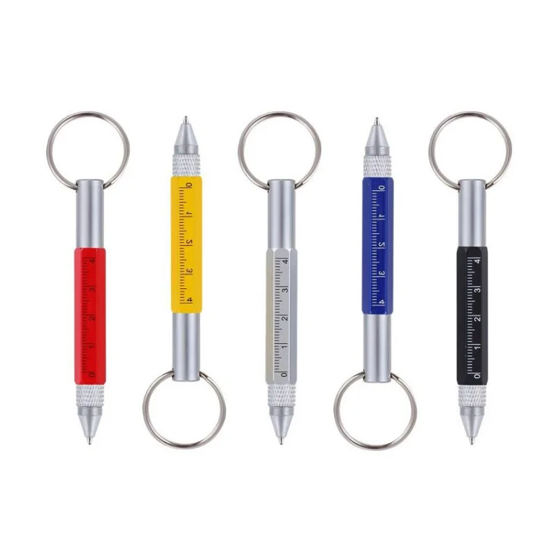 Custom promotional hot selling portable keychain multi function metal tool ballpoint pen