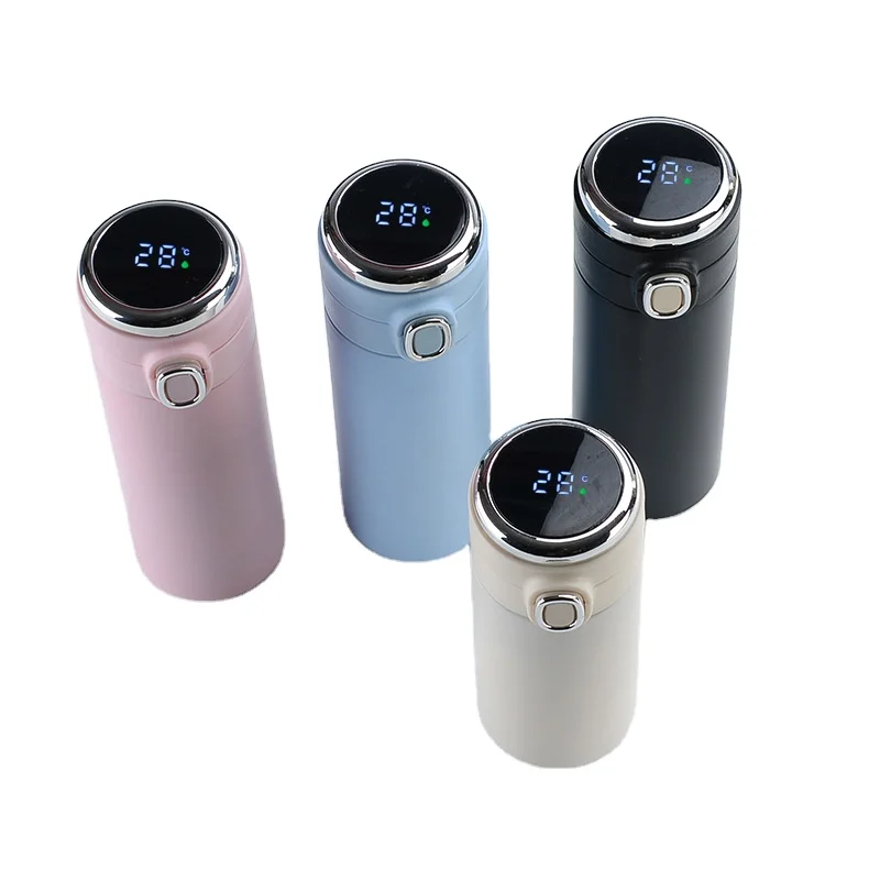 New stainless steel smart pea cup small fresh double-layer vacuum cup touch temperature display bounce gift Cup