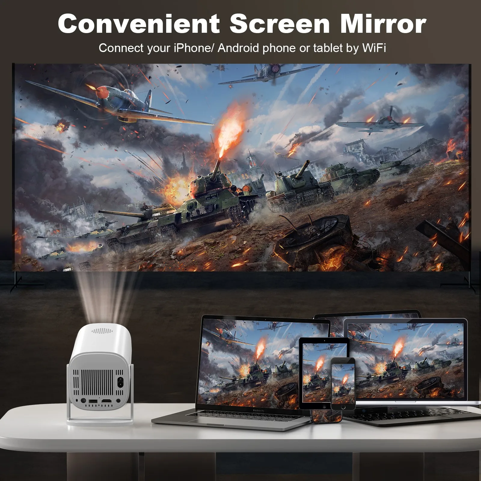 Специальное предложение Длинный фокус 4K V5.4 Android 11 120 дюймов проекторы голограмма светодиодный bluetooth для недорогого выбора