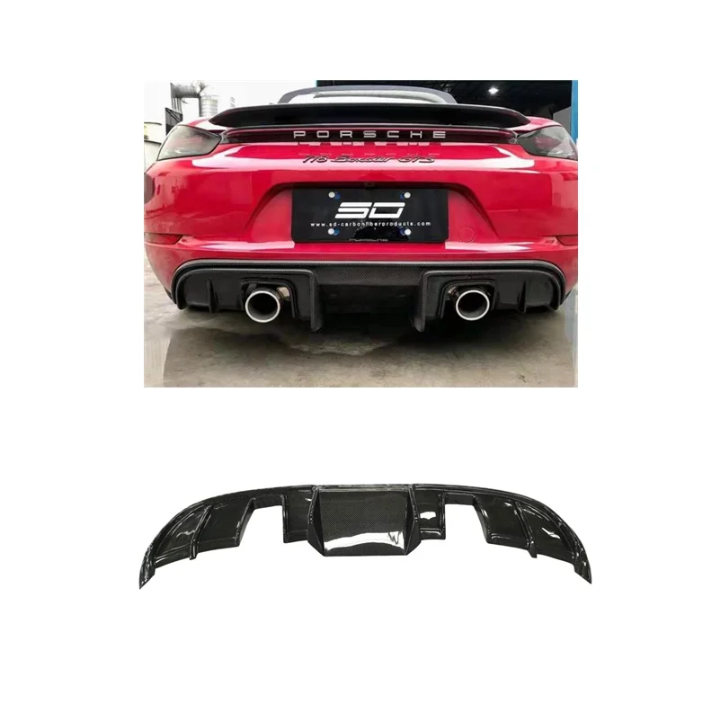 Automotive Parts Rear Bumper Lip For 2016-2019 Porsche 718 Boxster Cayman Upgrade 718 Porsche GT4 Rear Diffuser