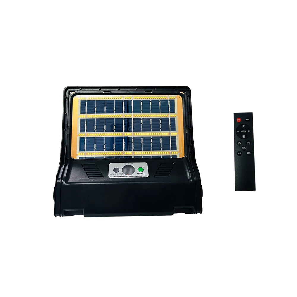 200W 300W 400W portable solar LED flood light Reverse charge Double side solar panel  IP69 waterproof Outdoor camping emergency