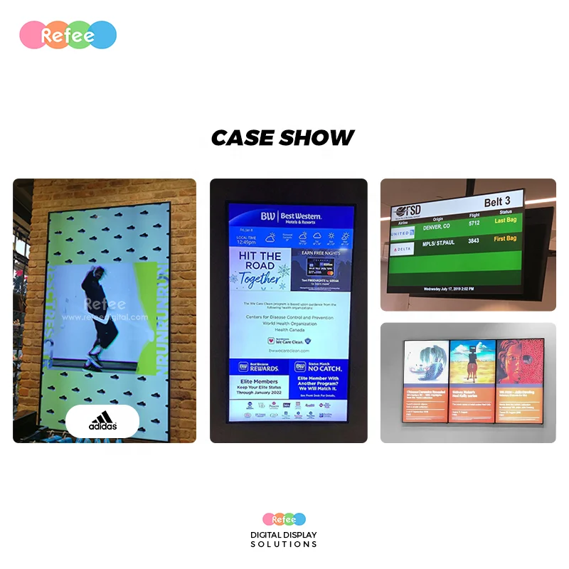 Ultra slim 4K QLED wall mount advertising display lcd display panel internet advertising digital signage and displays