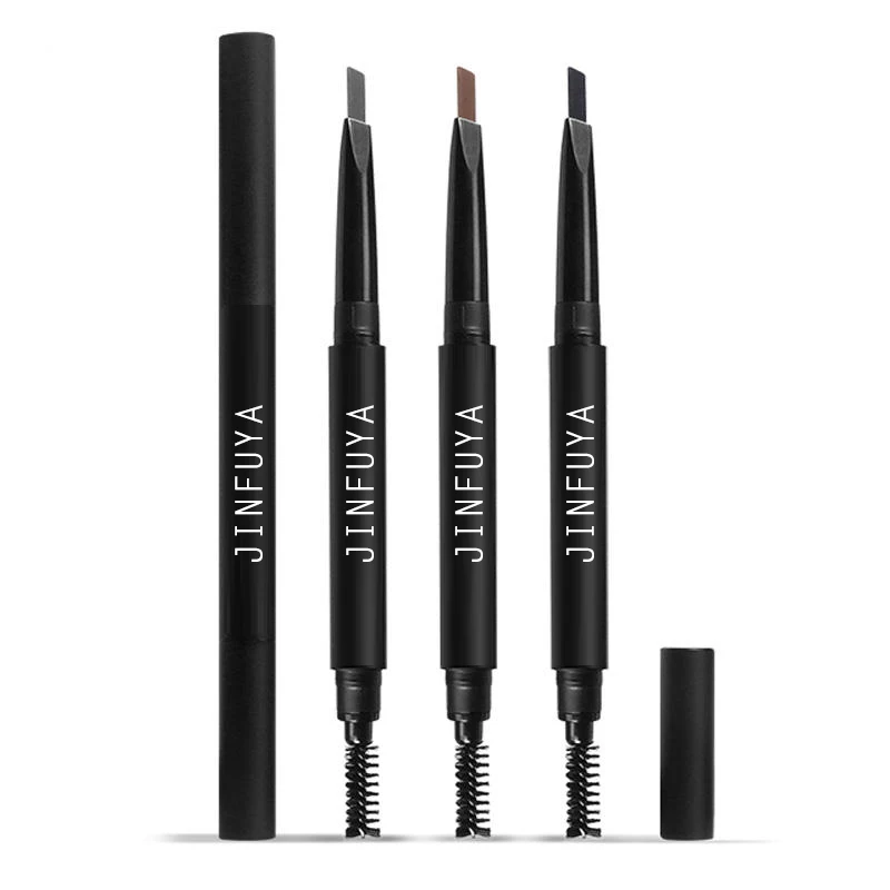 Durable Waterproof Flat Eyebrow Pencil with Brush High Pigment Long Lasting Slim Wholesale 3 Colors Powder Waterproof Makeup Set