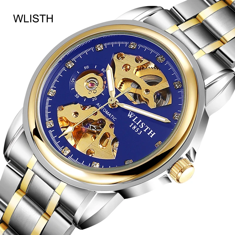 WLISTH Fashion stainless steel mens automatic watches custom logo wholesale mechanical watches