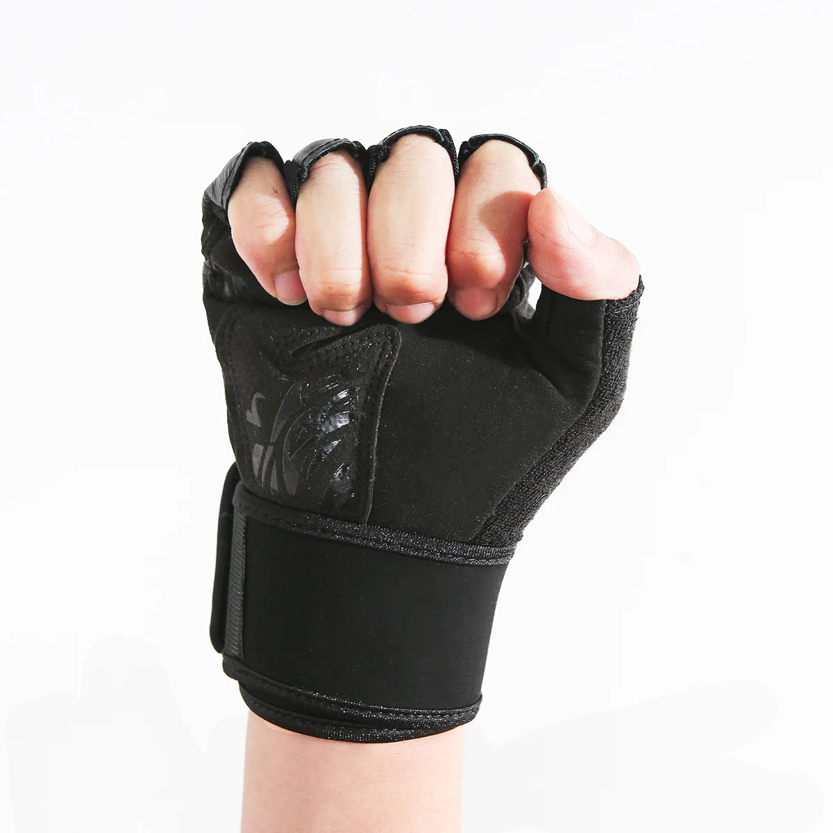 hot sale half finger breathable skid resistance adjustable workout gym gloves fitness crossfit weight lifting