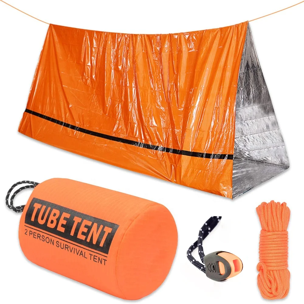 Life Tent Emergency Survival Shelter 2 Person Emergency Shelter Tent Use As Survival Tube Tent for Camping Hiking