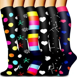 Wholesale New High Quality Make Your Own Breathable Colorful Fancy Knee High Graduated Custom Logo Compression Socks