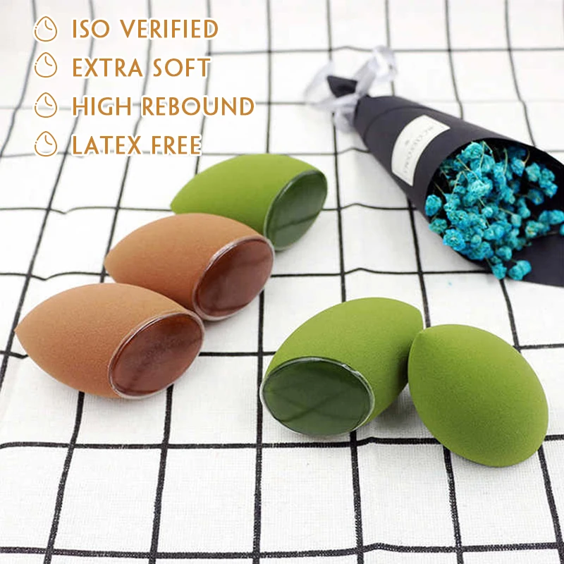 2024 Dual Use Silicone Private Label 2 in 1 Multi-functional Washable Waterdrop Beveled Makeup Blender Latex Free Beauty Sponge
