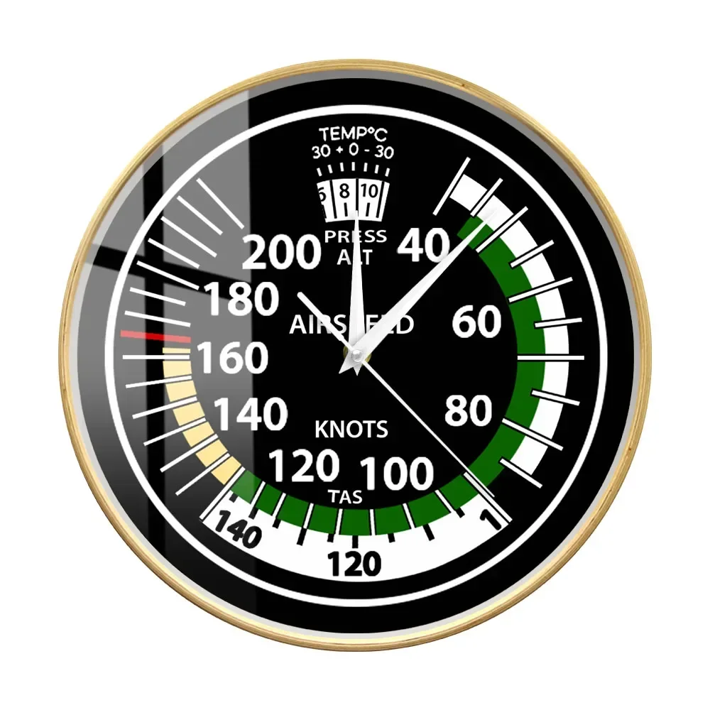 Airspeed Indicator Modern Wall Clock Man Cave Aircraft Room Decor Airways Aviation Printing Wall Clock Speed Measurement Watch