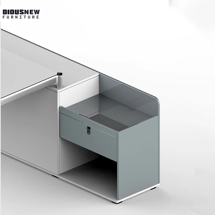 Горячий продукт современная офисная мебель 2 сиденья/4 места модульная стальная рабочая станция с экраном стола портативный стол для ноутбука