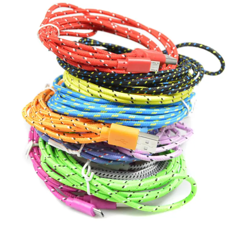 1M/2M/3M Braided Nylon Fast Charging Mobile Phone Cables USB Type C For Samsung S8 S9 S10 S20 S21