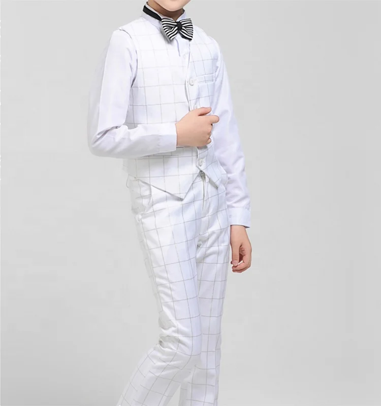 New design wedding party wear TR fabric white color boy blazer suit