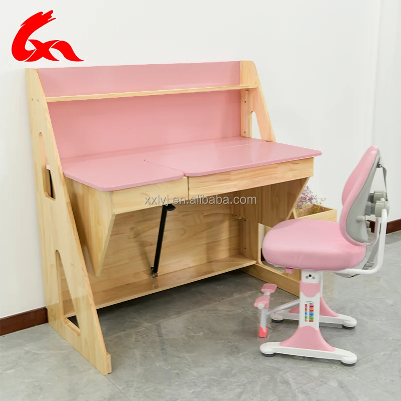Interior Study Furniture Folding Table and Chair for School Student 2 Pieces Furniture Set Double Desk Designed for Students