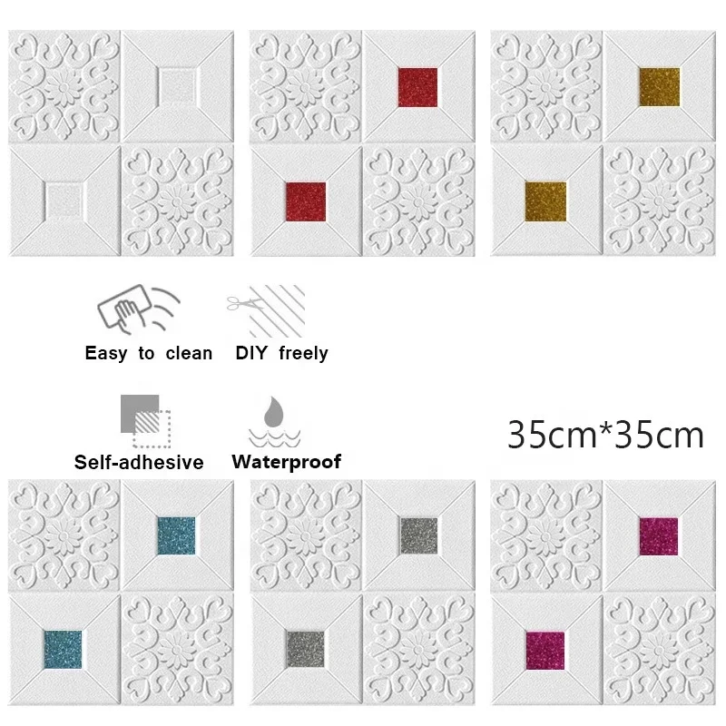 New design foam wall stickers 3d ceiling wallpaper 3d mural wallpaper modern