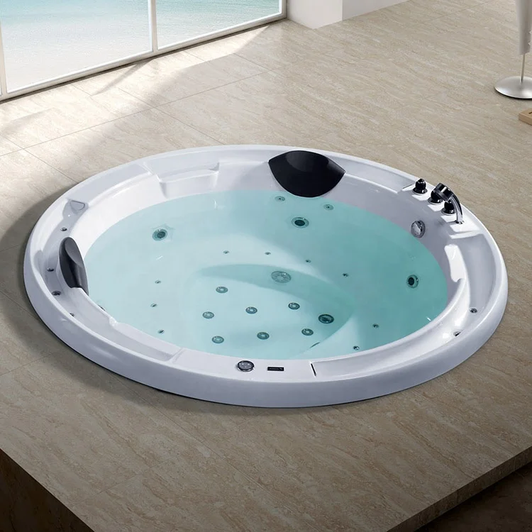 AT-0519-1 drop-in cheap round double whirlpool bathtub