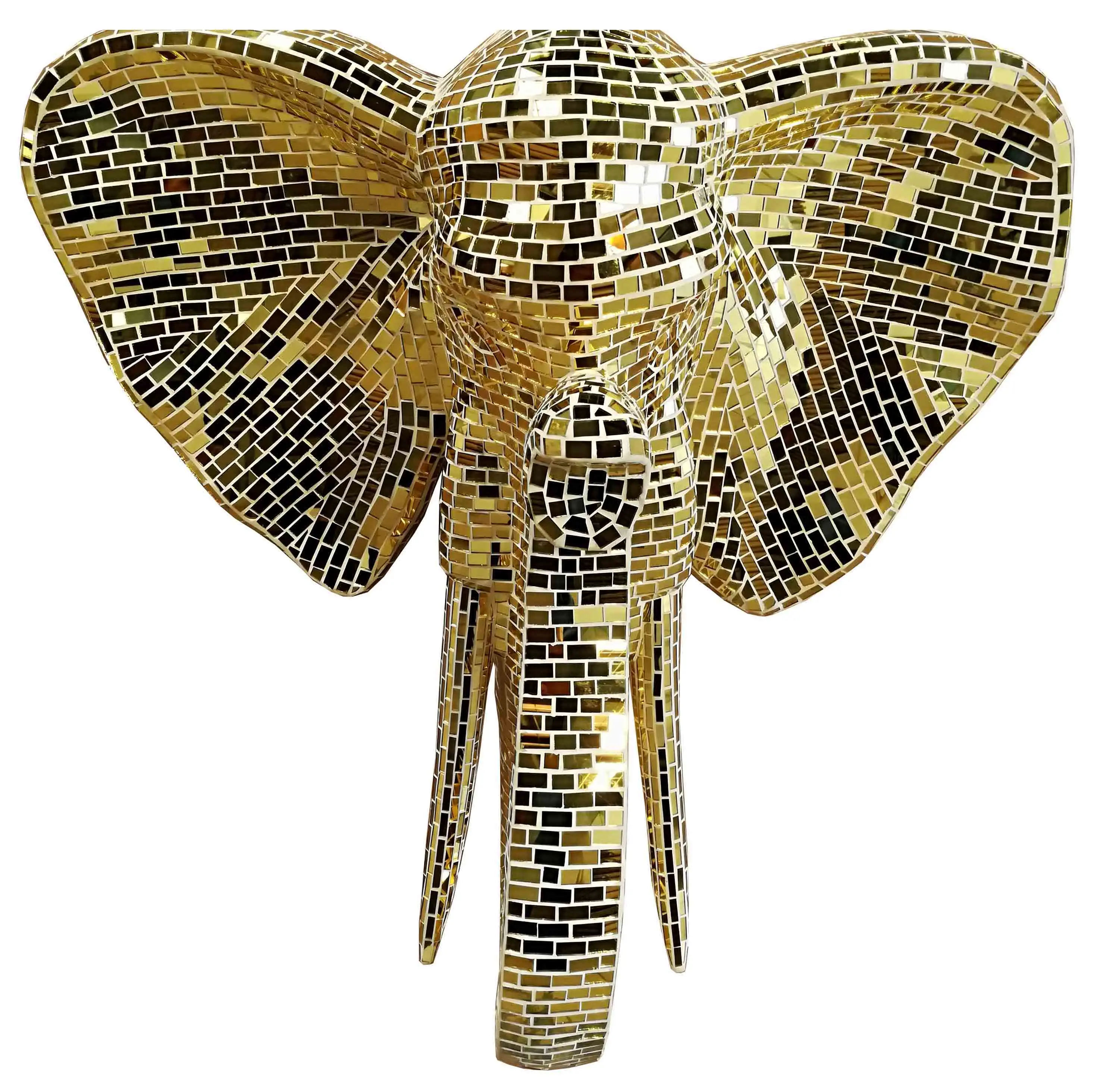 Customize life size mosaic ornament elephant statues fiberglass mosaic animals sculptures decoration for home decor