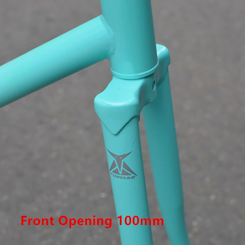 Lady Bicycle Frame Tsunami 24 Inch Bright Mint Green Small Retro Chrome Molybdenum Steel Bike Frameset Front 100mm Rear 120mm