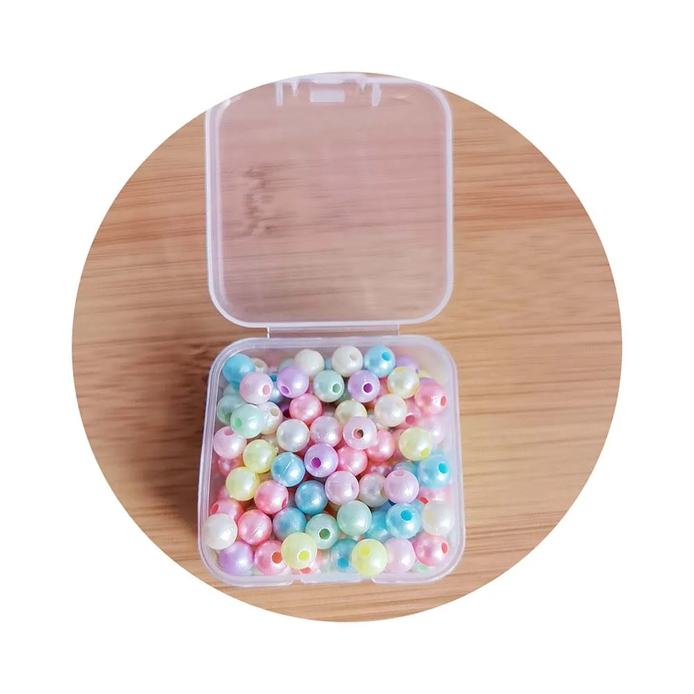 Factory Direct Small Size Multi-Color Round Pearl Shape Acrylic Jewelry Beads Plastic Lucite Beads for Jewelry Making