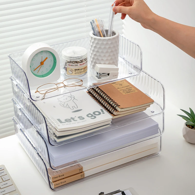 Office Supplies Document File Storage Rack Shelf Student A4 Paper Book Shelf Multi-layer Storage Shelf Desktop Organizer