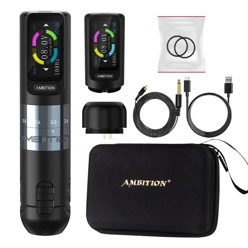 Seher Adjustable Stroke Wireless Tattoo Machine Pen Color Touch Screen Dual Battery Strong  Motor Pen