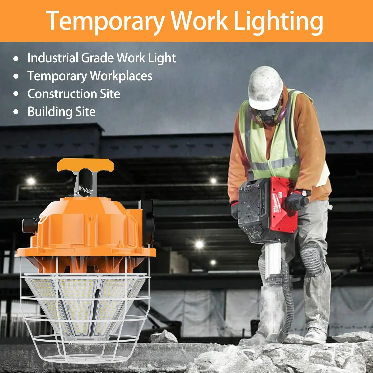 Double waterproof IP65 150W portable work light  High bay light 5 years warranty construction site use led work light