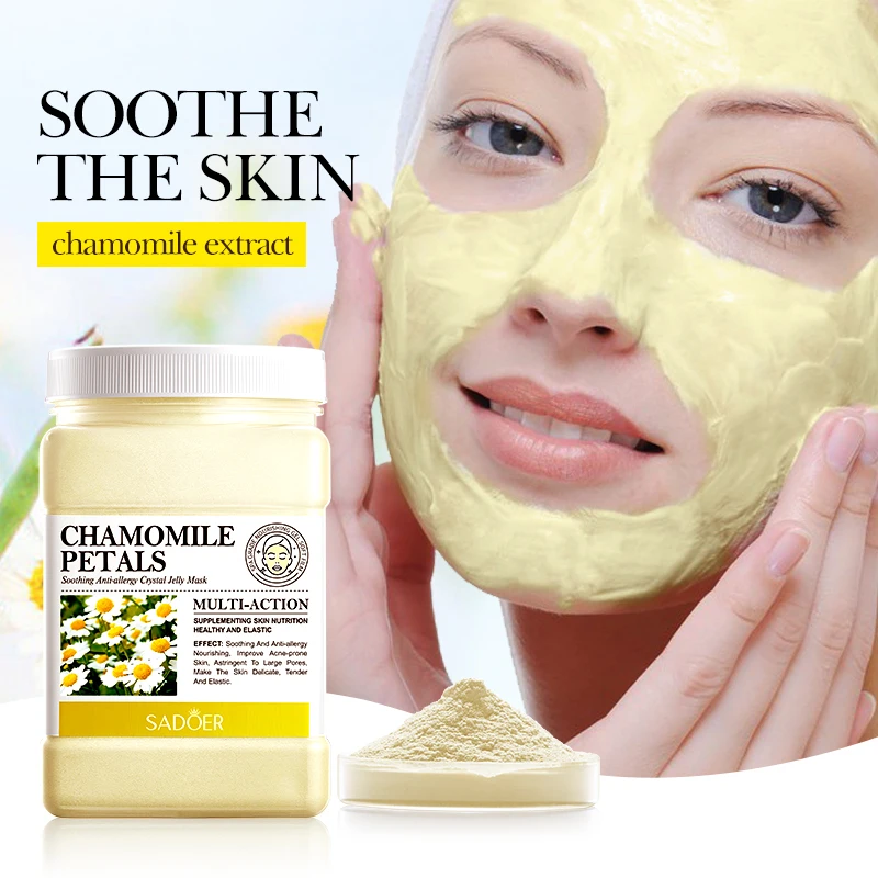OEM ODM Wholesale SADOER Chamomile Petals Soothing Anti Allergy Crystal Jelly Soft Mask Deep Moisturizing Tender Face Skin