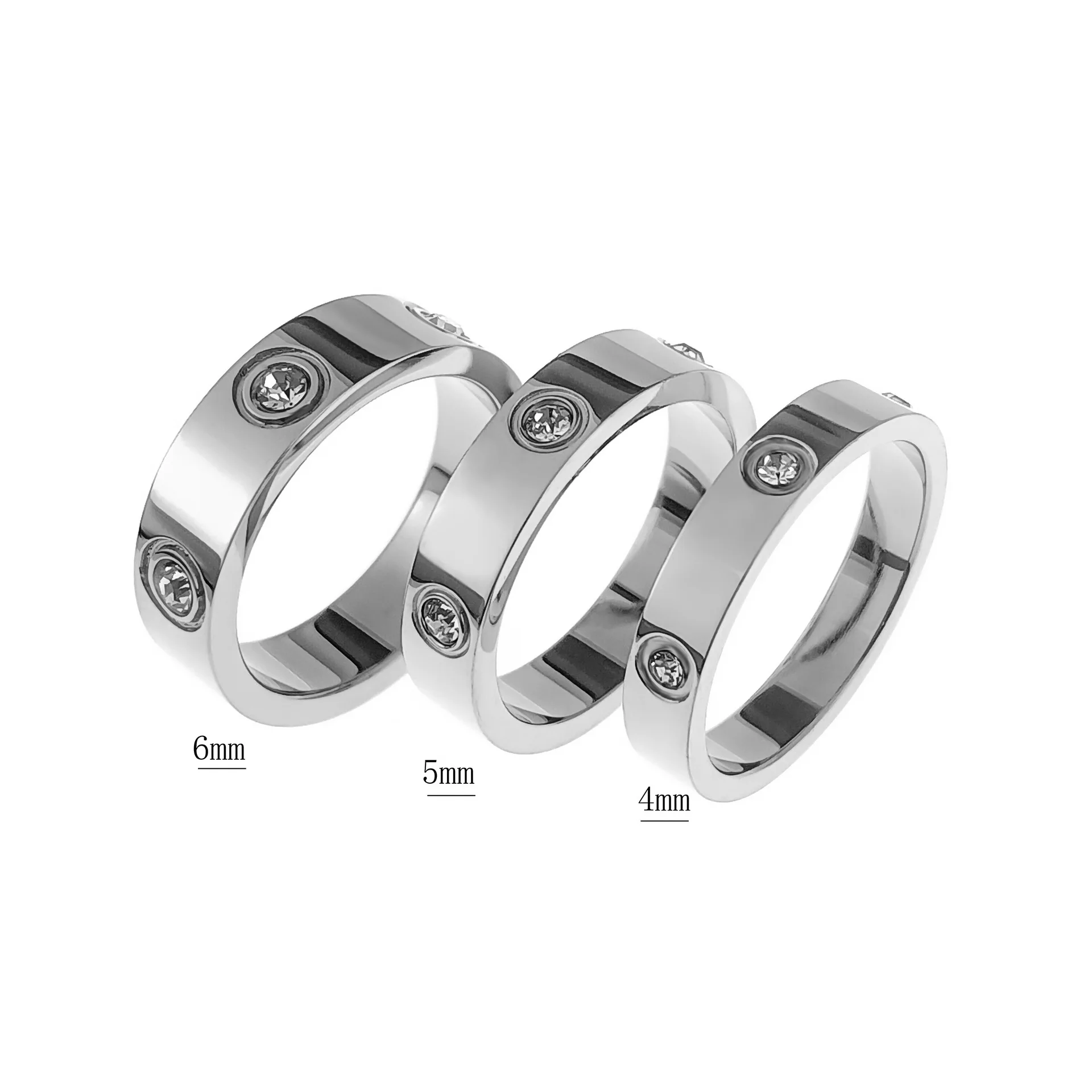Высококачественное кольцо из полированной титановой стали 14k позолоченные женские кольца с бриллиантами