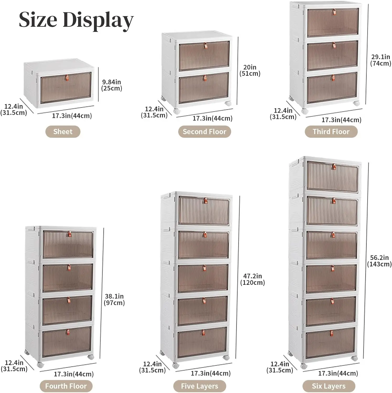 Collapsible Storage Bins with Lids- 36QT Folding Storage box with Wheels Clear Stackable Plastic Containers  Closets Organizer