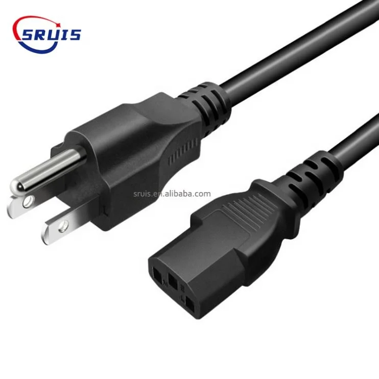 Nispt-2 18Awg 16Awg Ac 110V 220V Figure 8 Shaped 2 Pole Polarized Usa Flat Us Iec c7 Power Cord Cable