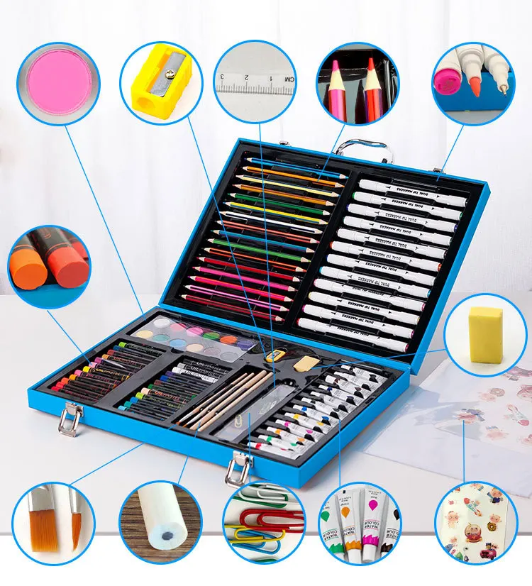 Drawing Art Set Painting Drawing Supplies 138 Pcs For Kids Box Artist Printing Art Set  Kids Stationery Gifts Promotion Market