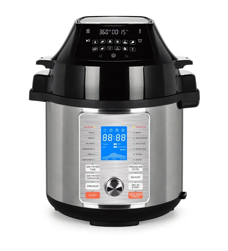 
 2021 Hot Selling Air Fryer and Electric Pressure Cookes All in 1 6QT, 6L  Air fryer electric pressure cooker  