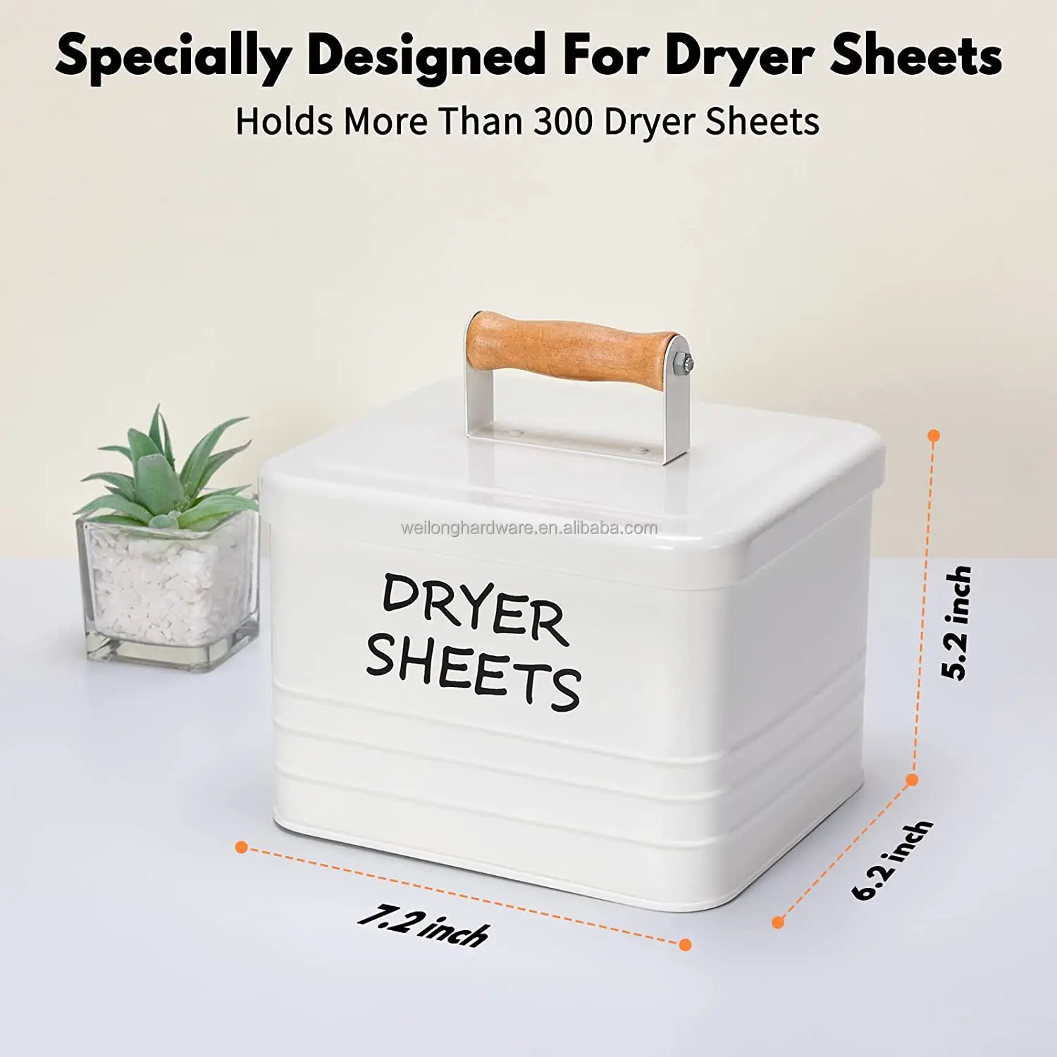 Home Metal Laundry Dryer Sheets Holder Fabric Softener Dispenser with Handle for Laundry Room Decor Laundry Organization Storage