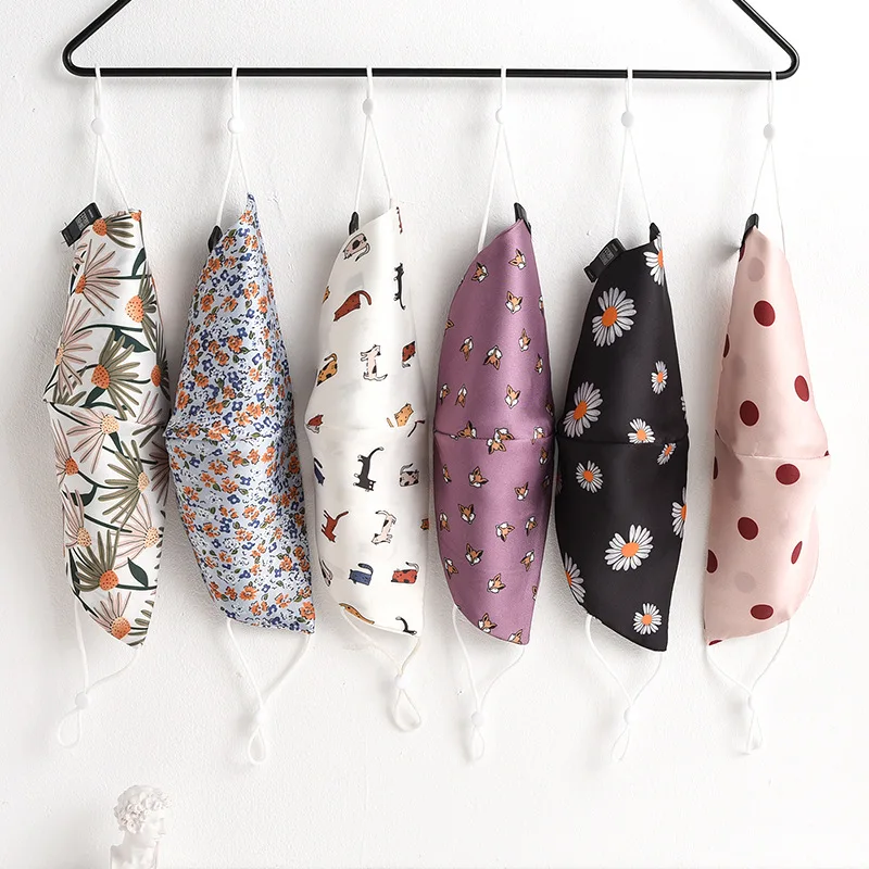 Universal maskss adjustable satin face maskss printed satin facemask