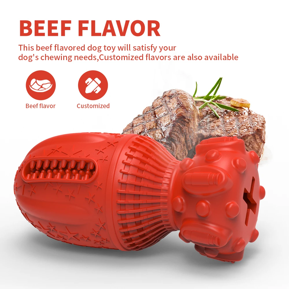 New Pet Product Eco Friendly Natural Rubber Indestructible Interactive Treat Dispenser Dog Chew Toy for Aggressive Chewer
