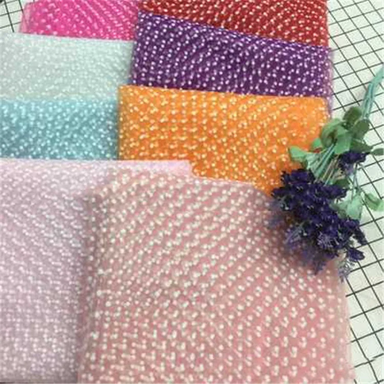 High Quality 20D Polyester Flocking Warp Knitting Dot Diamond Mesh Fabric