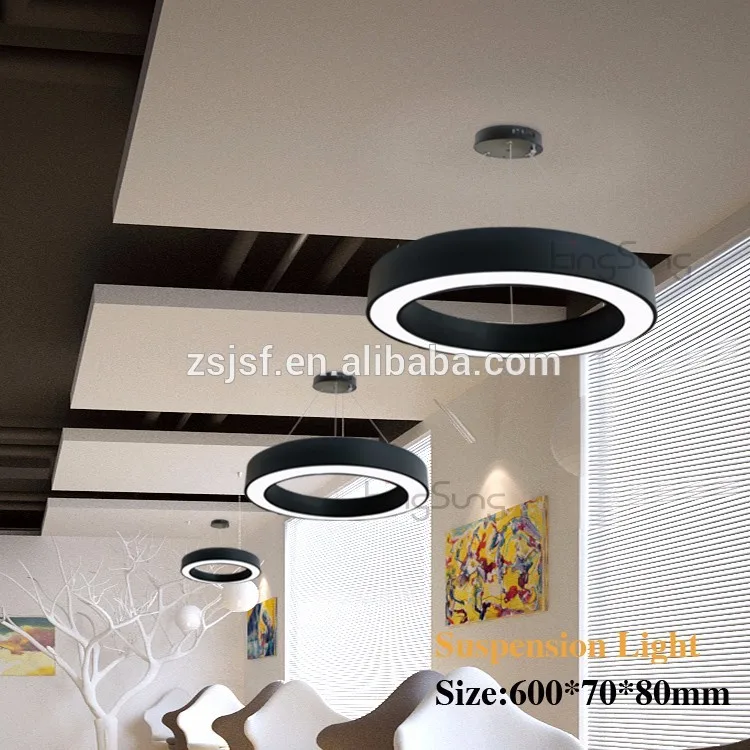 100W Circular Pendant LED Ring Light round Aluminum Profile Extrusion LED Crval D1200mm White Emitting for Office Lightings