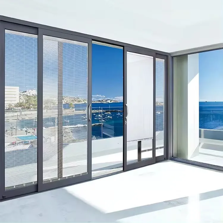 Australian standard large residential big vision triple sliding doors aluminum slide interior sliding glass door