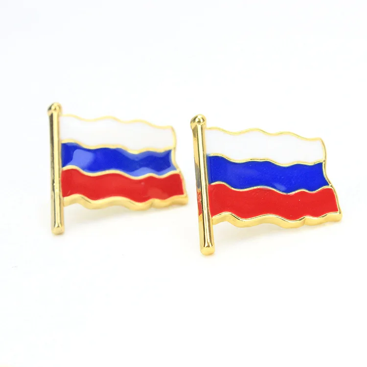 Hot Selling High Quality Factory Price Russia Flag Enamel Pin Art Badges Brooch Cute Hard Enamel Lapel Pin