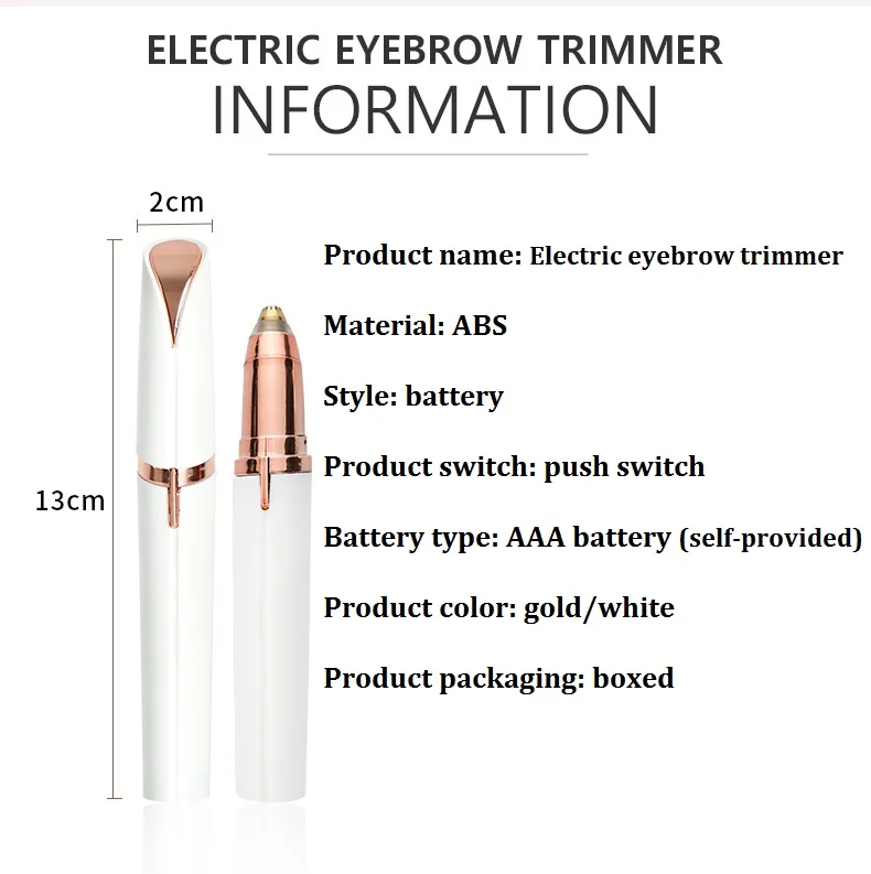 Painless Electric Eye Brow Hair Remover Razor Eyebrow Shaver USB Rechargeable Facial Epilator Pen Kit Eyebrow Trimmer for Women