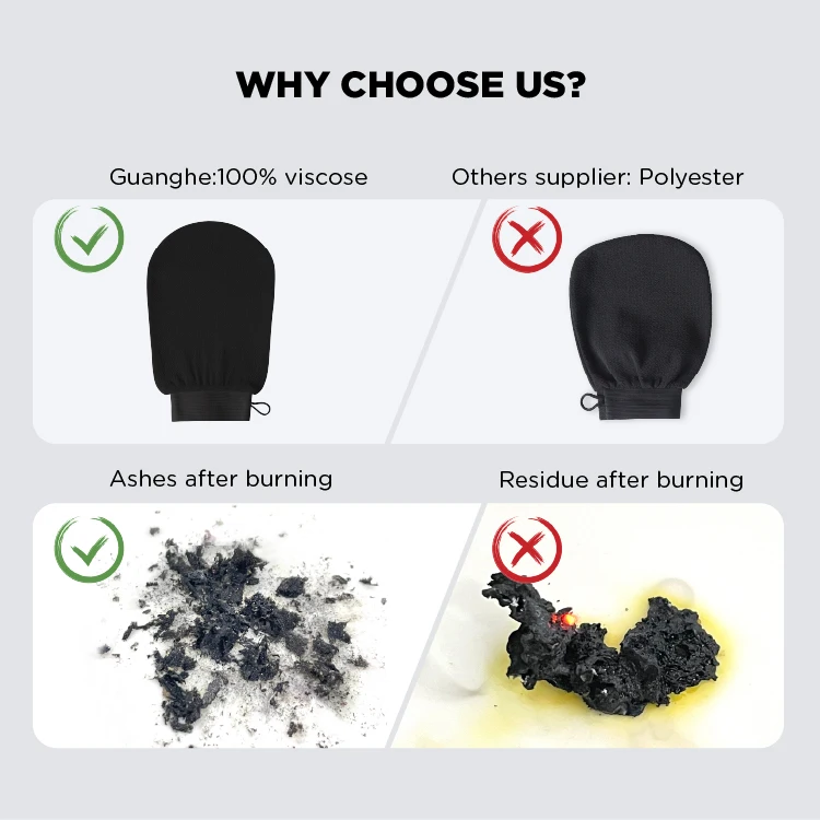 RTS High Quality Viscose Fiber Moroccan Kessa Hammam Glove Korean Exfoliating Gloves Mitts
