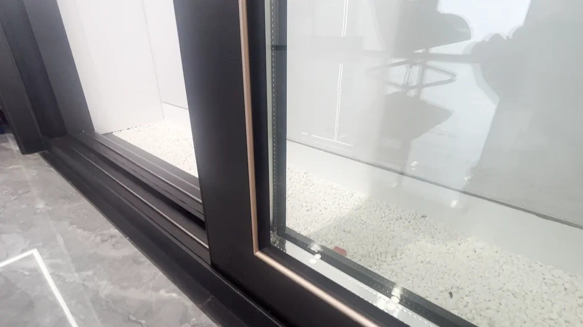 Noiseless Heat Insulation Aluminium automatic interior glass sliding door Without Bottom Rail