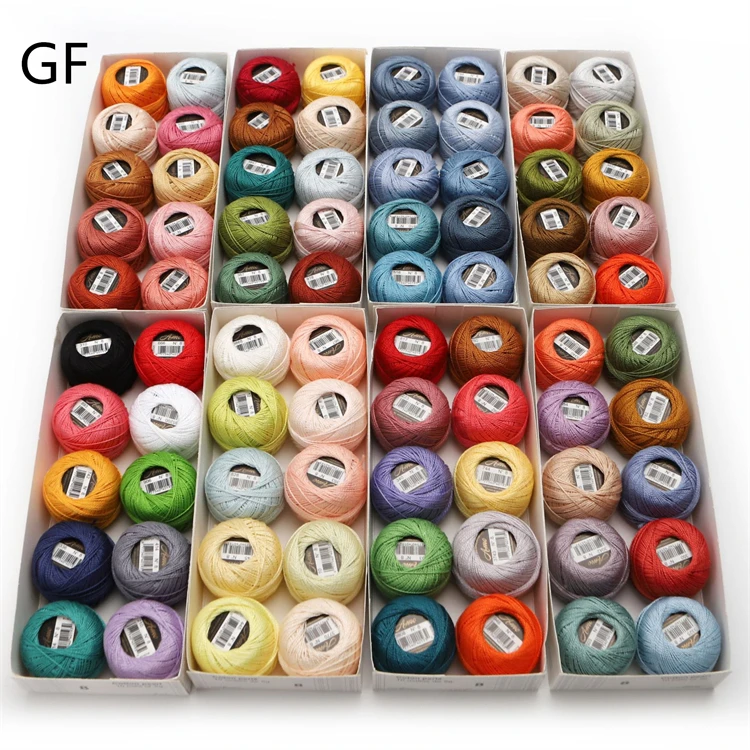 Wholesale Hand knitting yarn 100% Pearl Cotton Thread Craft Embroidery Needlework Cord 40M Ball Sewing Thread