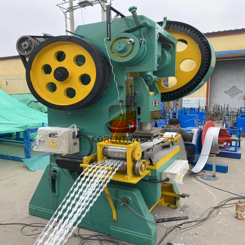 High Speed Auto Concertina Razor Blade ribbon Barbed Wire Mesh Making Machine for Security Fence