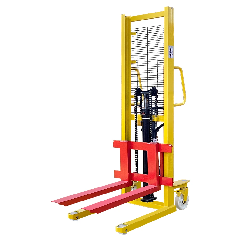 Cheap Factory Price Heavy-Duty Manual Stacker Hydraulic Lift Adjustable Forks High-Capacity Load