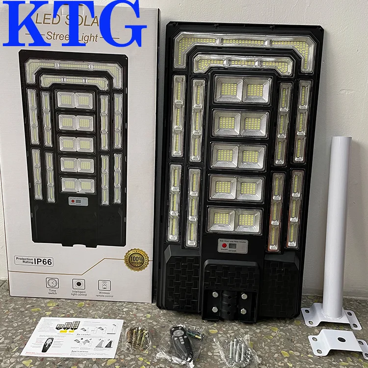 KTG 2024 Outdoor 3000 SMD led panel solar light motion sensor private all in one remote 2000W street lamp with pole 4000w 6000w