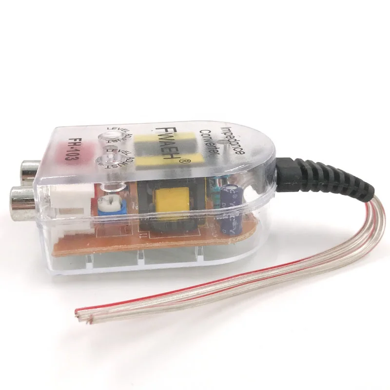 Car Speaker to RCA Level Adaptor High to Low Impedance Audio Converter Sound Subwoofer Amplifier Adjustable