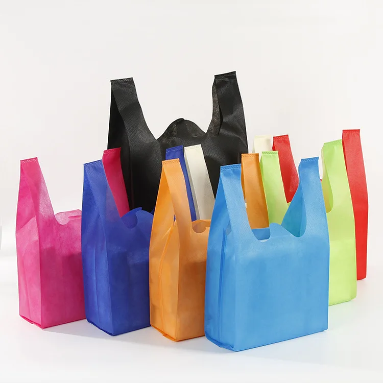 Promotional PP non woven tnt bags/polypropylene nonwoven t shirt bags bag/t-shirt non-woven   vest carrier shopping bag