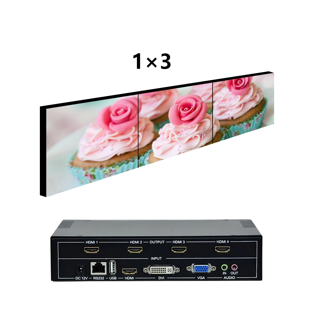 video wall controller 1x3  3x1 USB VGA HDM I DVI TV video wall controller